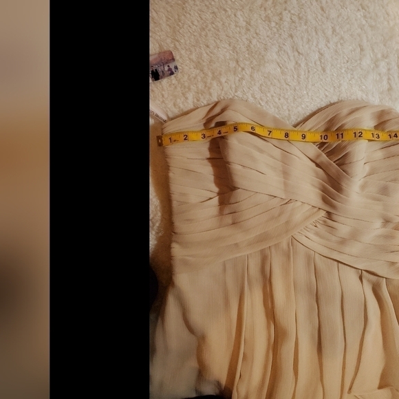 David's bridal NWT strapless crinkle chiffon mini dress. Womens Size 8. NWT! - Picture 6 of 13